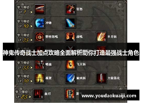 神鬼传奇战士加点攻略全面解析助你打造最强战士角色
